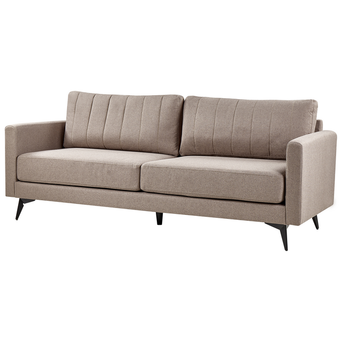 Beliani - MALA - Driezitsbank - Lichtbruin - Polyester