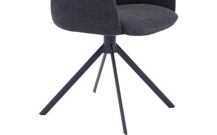 Goossens Eetkamerstoel Hera - Textiel met armleuning