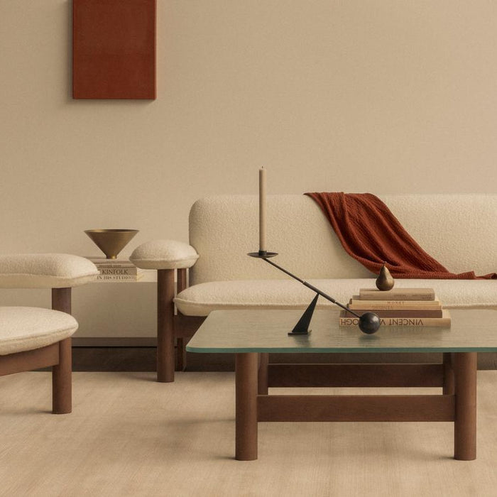 Audo Copenhagen Brasilia 2-zits bank donker eiken Sheepskin Sahara