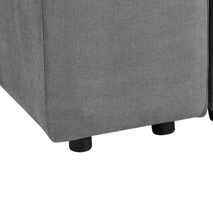 Beliani - FALSTERBO - Modulaire driezitsbank - Grijs - Fluweel