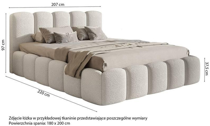 NADUVI Collection Bedframe Chloe II bouclé met opbergruimte 160 x 200