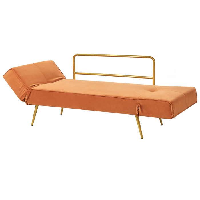 Beliani - SAARELA - Slaapbank - Oranje - Fluweel