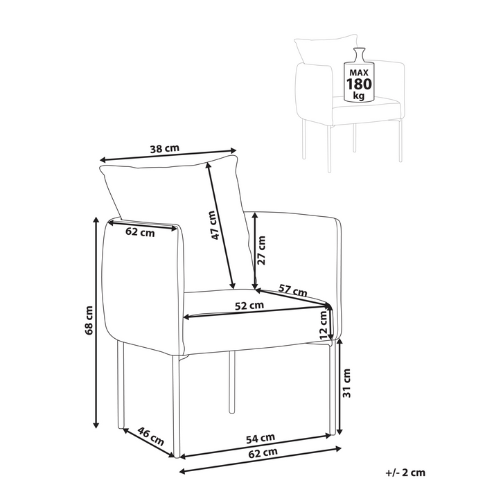 Beliani - MALMOS - Fauteuil - Donkerblauw - Kunstlinnen