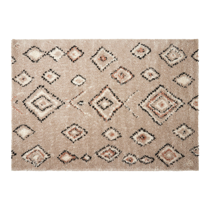 Berber Hoogpolig Vloerkleed Ikat Grijs|Beige