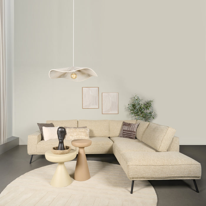 Hoekbank Alford - Beige - Textiel - 260x85x208cm (BxHxD)