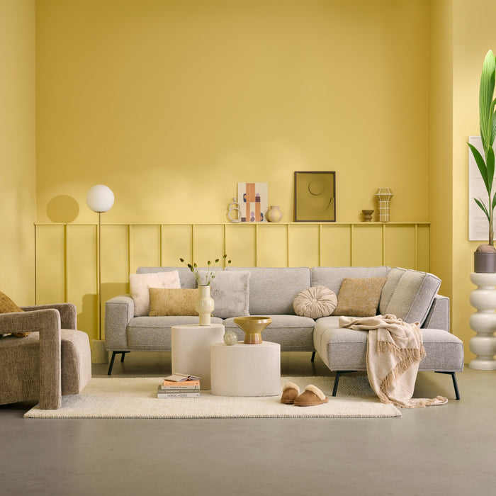 Hoekbank Alford - Beige - Textiel - 260x85x208cm (BxHxD)