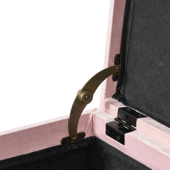 Beliani - LORETTO - Poef - Pastelroze - 37 cm - Fluweel