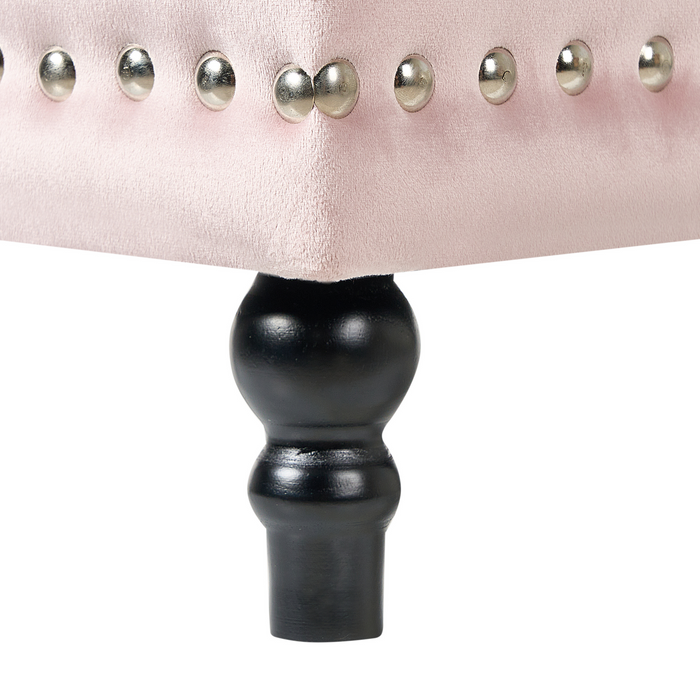 Beliani - LORETTO - Poef - Pastelroze - 37 cm - Fluweel