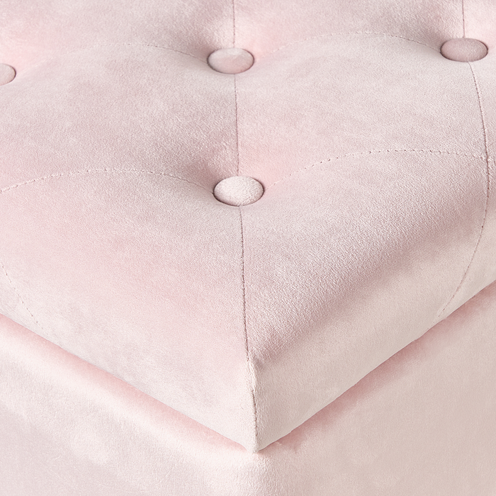 Beliani - LORETTO - Poef - Pastelroze - 37 cm - Fluweel