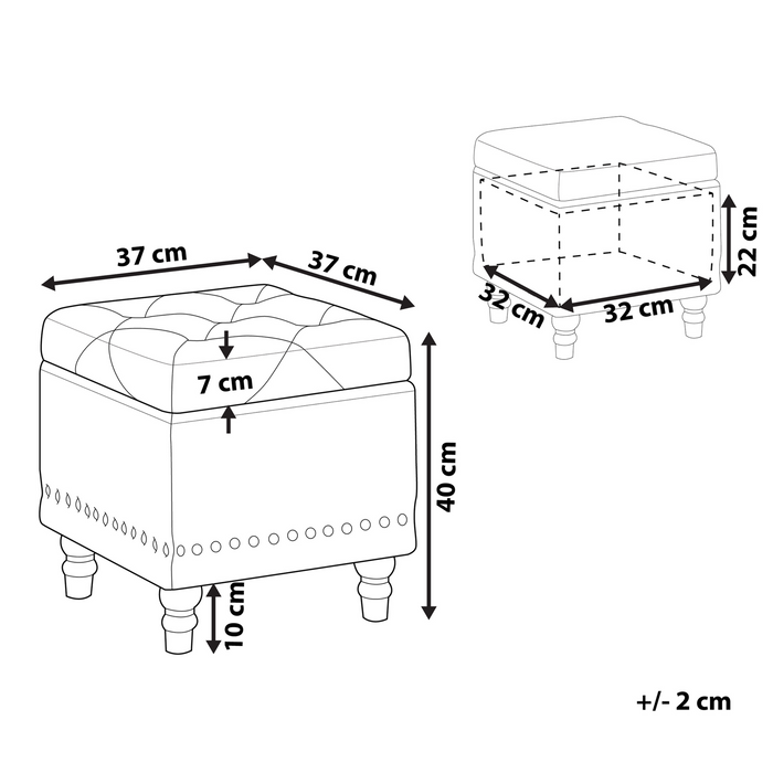 Beliani - LORETTO - Poef - Pastelroze - 37 cm - Fluweel