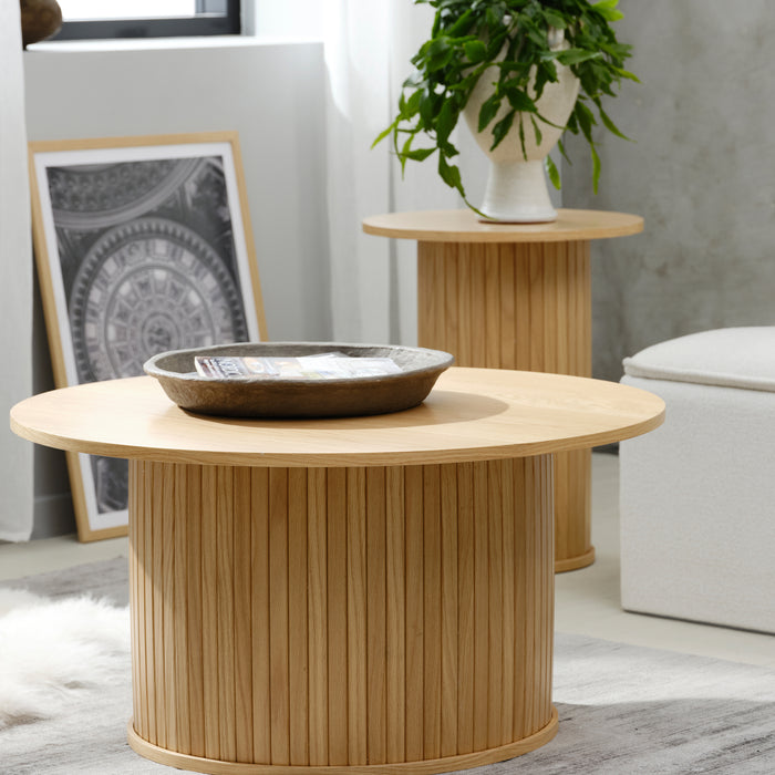 by fonQ Alon Salontafel Ø 90 cm - Naturel Eiken