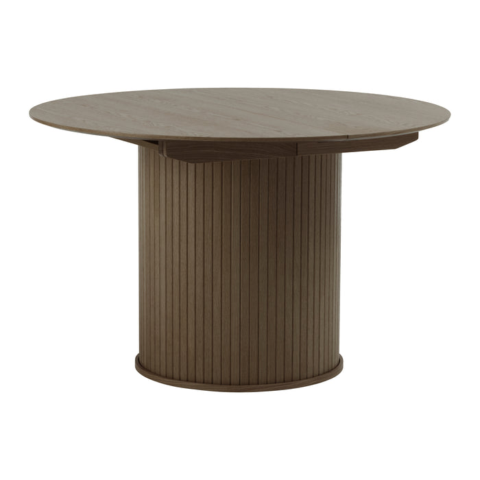 by fonQ Alon Eettafel Uitschuifbaar Rond 120/167 x 120 cm - Smoked Eiken