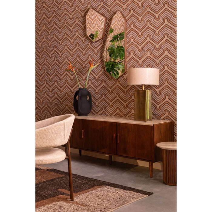 Dutchbone Bryn Spiegel| Wandspiegel Asymmetrische vorm Hout - Bruin