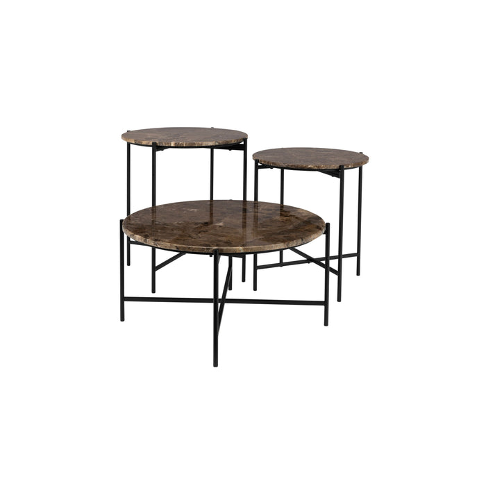 Housecraft Living Tooz bijzettafel Rond 40 cm Marmer Bruin