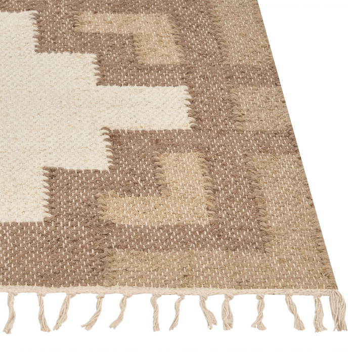 Beliani-KONURTAY-Laagpolig vloerkleed-Lichtbeige-160 x 230 cm-Jute