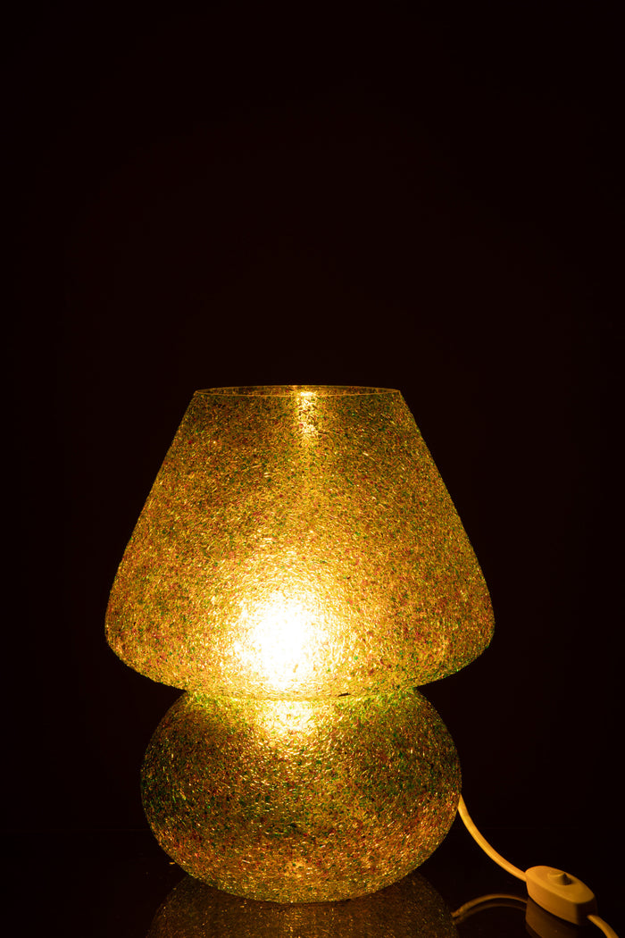 J-Line - Tafellamp Tom Glas Groen - 23x23x30cm