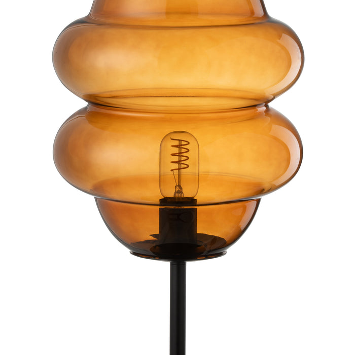 J-Line - Tafellamp Honinglepel Glas Bruin - 28x28x52cm