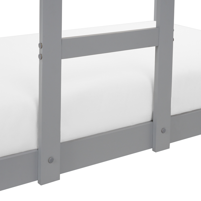 Beliani - LABATUT - Stapelbed - Grijs - 90 x 200 cm - Dennenhout