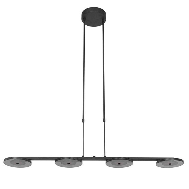 Steinhauer - Turound - Hanglamp 4-lichts zwart | smoke glas dimbaar