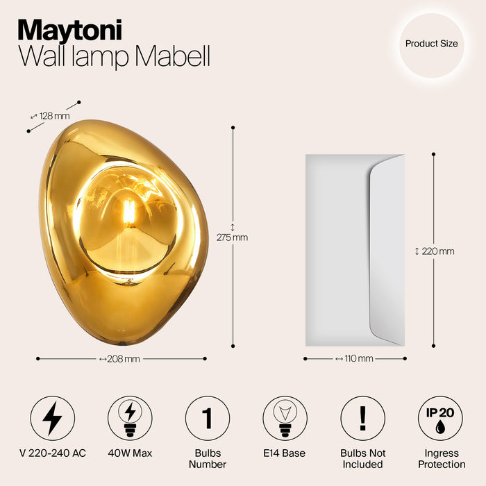 Maytoni - Wandlamp Mabell - Zwart