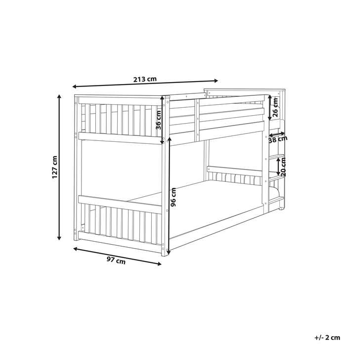 Beliani - LAZER - Kinderbed - Wit - 90 x 200 cm - Hout