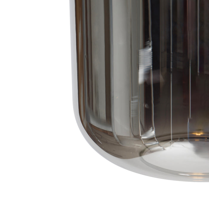 QAZQA Hanglamp zwart met goud en smoke glas incl. 4 PUCC - Zuzanna