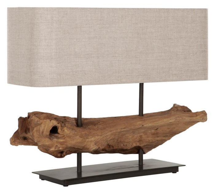 MUST Living Table lamp Log Erosion,58x70x28 cm, linen natural shade