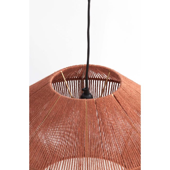Light & Living Light&living Hanglamp Ø50x33,5 cm FUGIA jute steenrood
