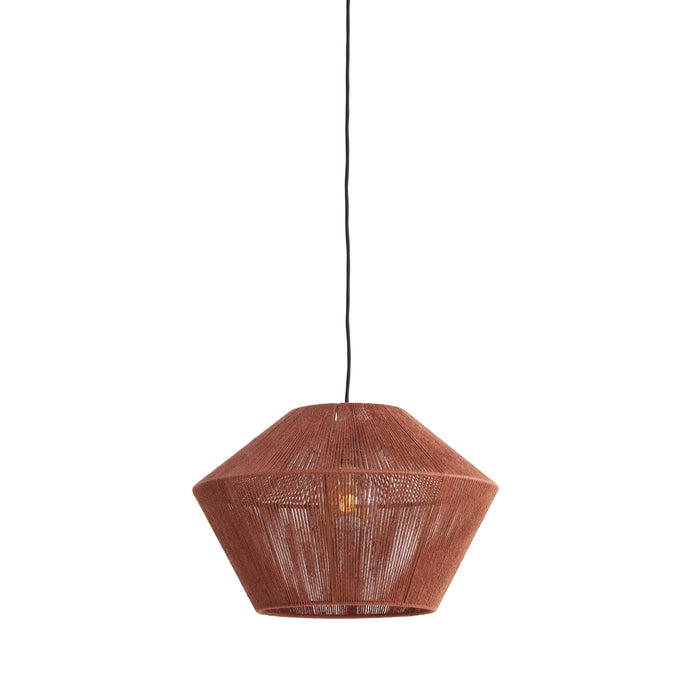 Light & Living Light&living Hanglamp Ø50x33,5 cm FUGIA jute steenrood