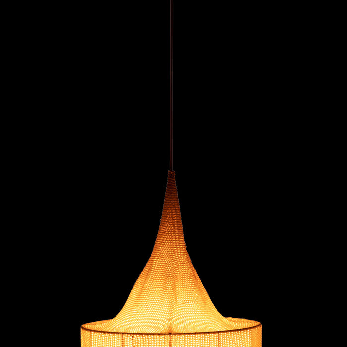 J-Line - Hanglamp Handgebreid Beige Small - 45x25x55cm