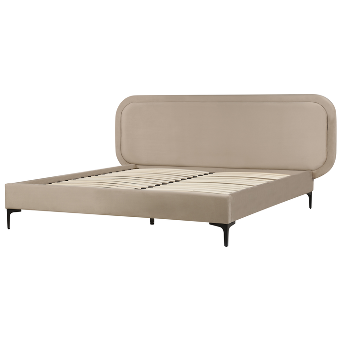 Beliani - SUZETTE - Tweepersoonsbed - Taupe - 160 x 200 cm - Polyester