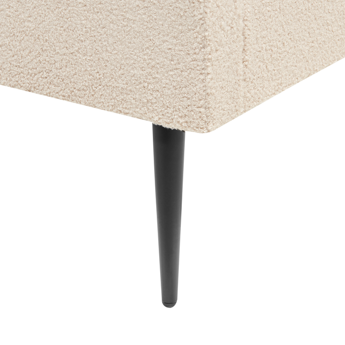 Beliani-FLAYAT -Tweepersoonsbed-Lichtbeige-140 x 200 cm-Bouclé