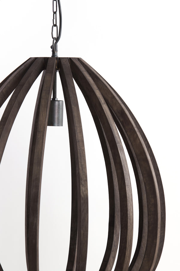 Light&living Hanglamp Ø40x42 cm BARSIA hout donker bruin