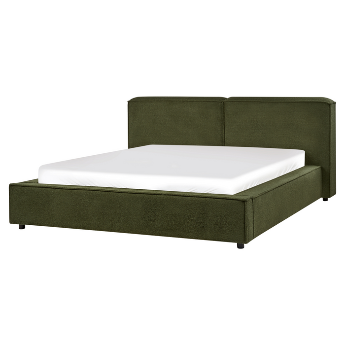 Beliani - LINARDS - Bed - Donkergroen - 160 x 200 cm - Bouclé