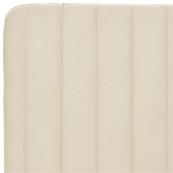 Beliani-LUNAN-Tweepersoonsbed-Lichtbeige-160 x 200 cm-Fluweel