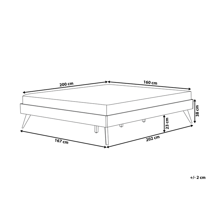 Beliani - BERRIC - Tweepersoonsbed - Wit - 160 x 200 cm - MDF
