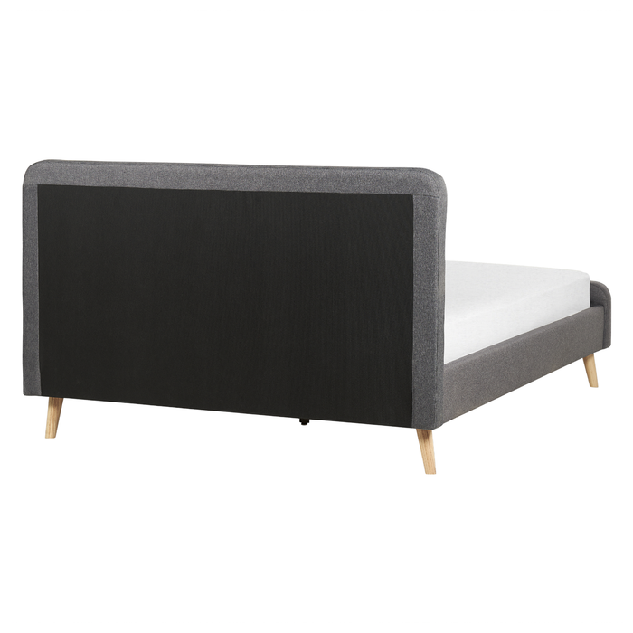 Beliani-RENNES II-Tweepersoonsbed-Donkergrijs-160 x 200 cm-Polyester