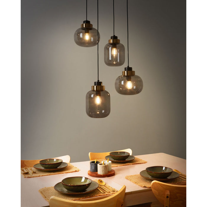 Beliani - ZAYANDE - Hanglamp - Lichtgrijs - Glas
