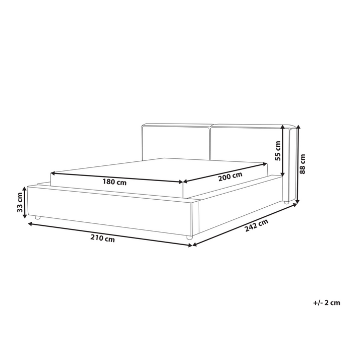 Beliani - LINARDS - Bed - Wit - 180 x 200 cm - Bouclé