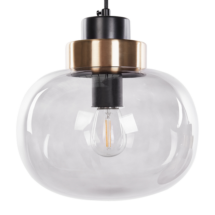 Beliani - ZAYANDE - Hanglamp - Lichtgrijs - Glas