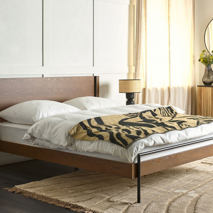 Beliani-LIBERMONT-Tweepersoonsbed-Donkerbruin-160 x 200 cm-MDF