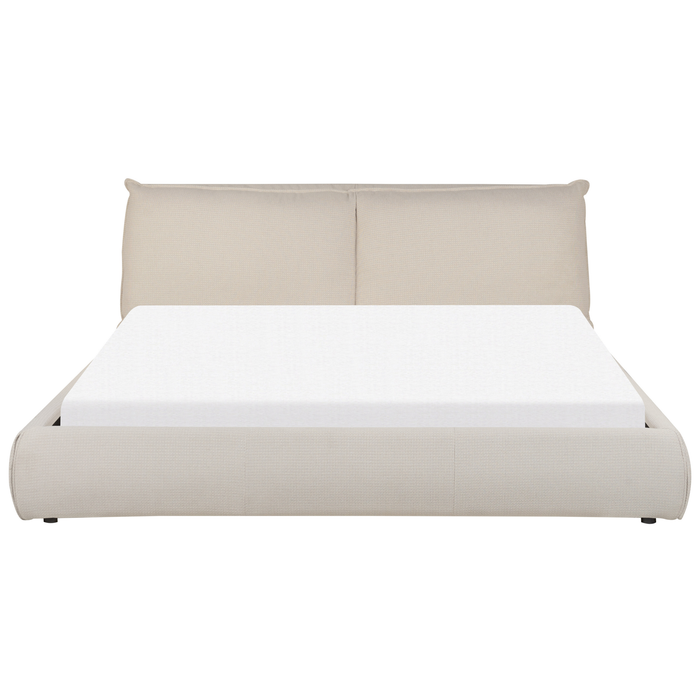 Beliani-VINAY-Tweepersoonsbed-Zandbeige-180 x 200 cm-Polyester