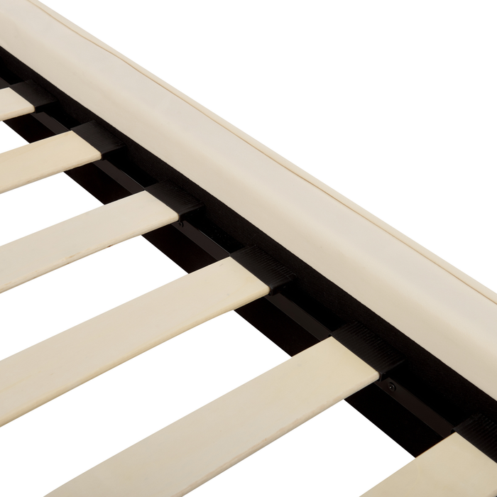 Beliani-SENLIS -Tweepersoonsbed-Lichtbeige-180 x 200 cm-Fluweel