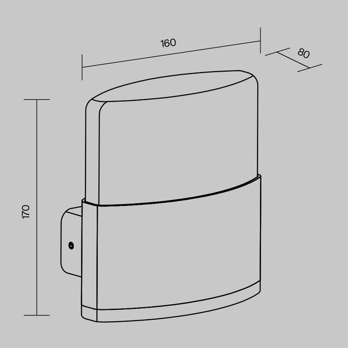 Maytoni Outdoor - Wandlamp Rom - Grafiet