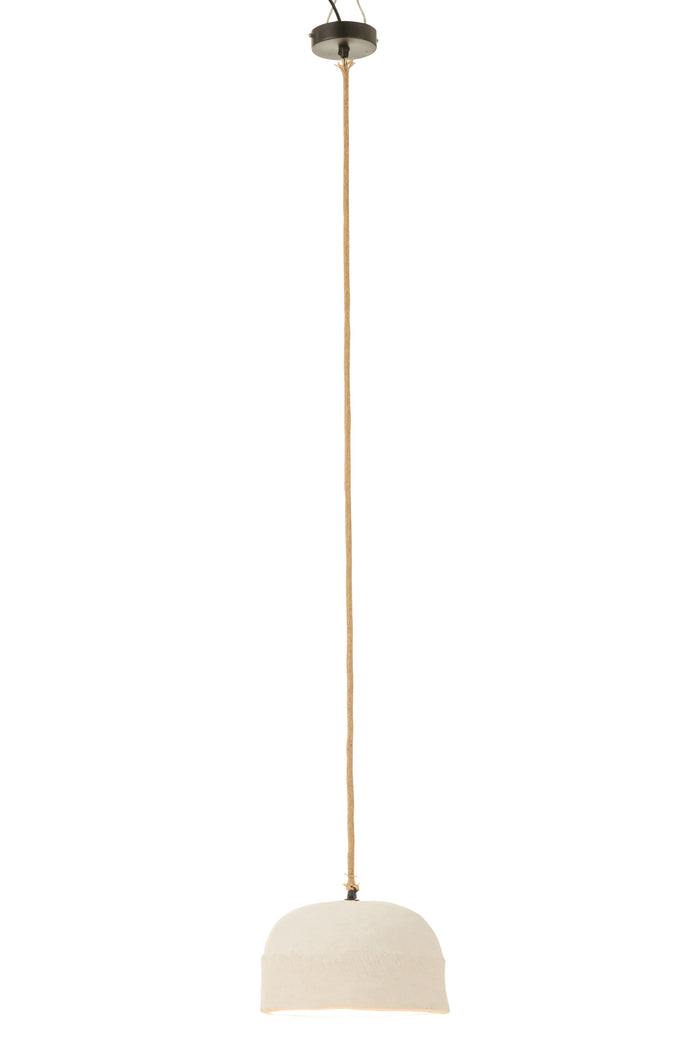 J-Line - Hanglamp Cup Papier Mache Wit Large - 30x30x15cm