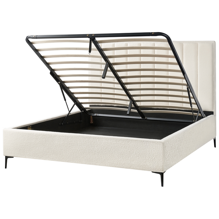 Beliani-SEZANNE-Slaapkamerset-Gebroken wit-180 x 200 cm-Bouclé