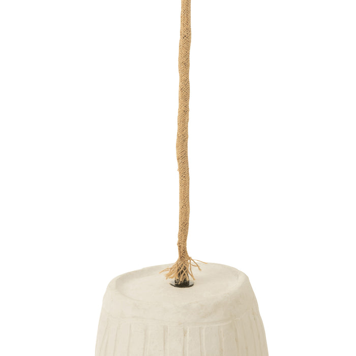 J-Line - Hanglamp Cup Papier Mache Wit Small - 20x20x15cm