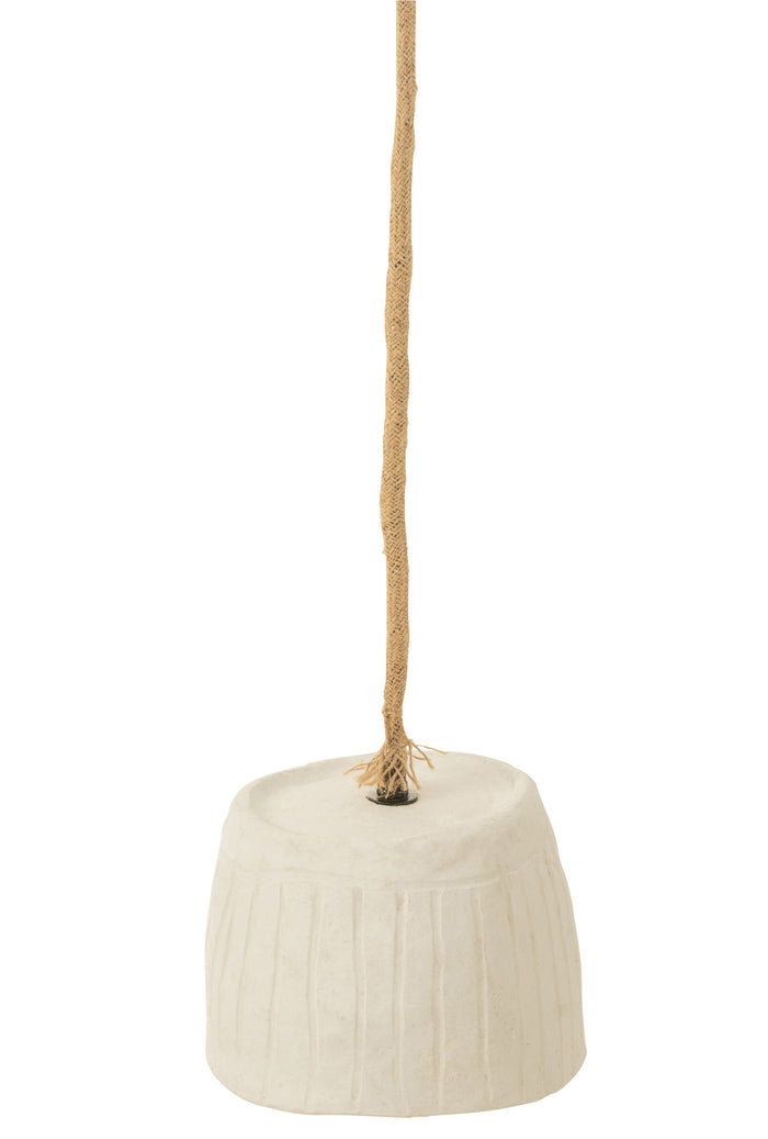 J-Line - Hanglamp Cup Papier Mache Wit Small - 20x20x15cm