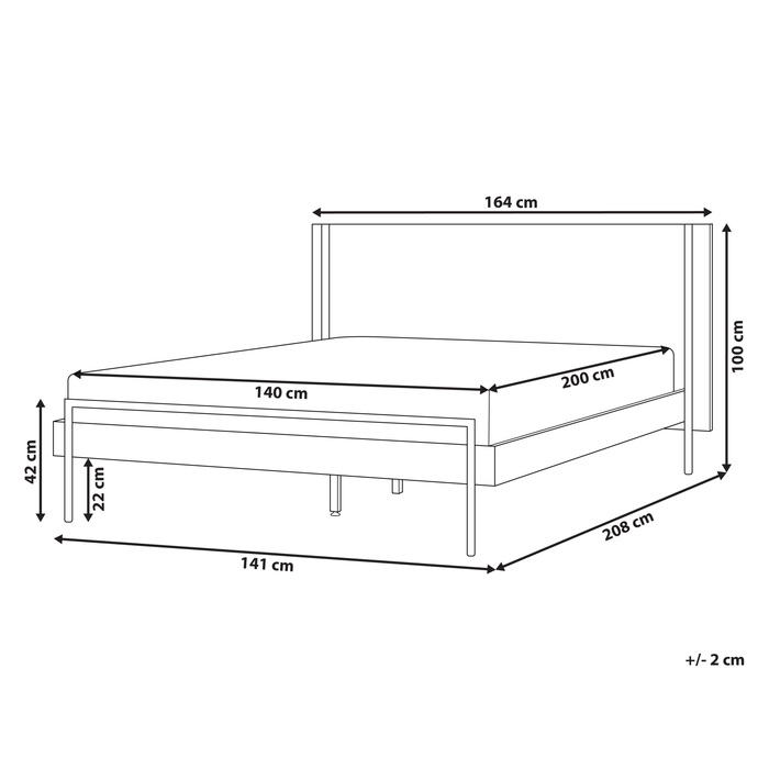 Beliani-LIBERMONT-Tweepersoonsbed-Donkerbruin-140 x 200 cm-MDF
