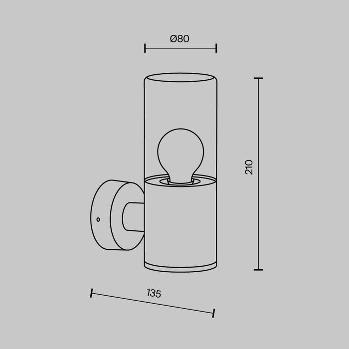 Maytoni Outdoor - Wandlamp Amas - Grafiet - Ø8